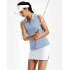 G Gradual Women’s Golf Shirt Racerback Tank Zip Up Athletic Sleeveless Top Tennis Pickleball Cooling Polo Shirts Lightweight(Heather Grey Blue)