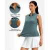 G Gradual Women’s Golf Shirt Racerback Tank Zip Up Athletic Sleeveless Top Tennis Pickleball Cooling Polo Shirts Lightweight(Heather Grey Sage)
