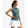 G Gradual Women’s Golf Shirt Racerback Tank Zip Up Athletic Sleeveless Top Tennis Pickleball Cooling Polo Shirts Lightweight(Heather Grey Sage)