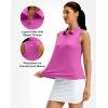 G Gradual Women’s Golf Shirt Racerback Tank Zip Up Athletic Sleeveless Top Tennis Pickleball Cooling Polo Shirts Lightweight(Heather Rose)