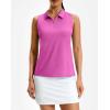 G Gradual Women’s Golf Shirt Racerback Tank Zip Up Athletic Sleeveless Top Tennis Pickleball Cooling Polo Shirts Lightweight(Heather Rose)