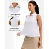G Gradual Women’s Golf Shirt Racerback Tank Zip Up Athletic Sleeveless Top Tennis Pickleball Cooling Polo Shirts Lightweight(Heather White)