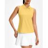 G Gradual Women’s Golf Shirt Racerback Tank Zip Up Athletic Sleeveless Top Tennis Pickleball Cooling Polo Shirts Lightweight(Heather Yellow)