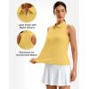 G Gradual Women’s Golf Shirt Racerback Tank Zip Up Athletic Sleeveless Top Tennis Pickleball Cooling Polo Shirts Lightweight(Heather Yellow)