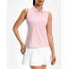 G Gradual Women’s Golf Shirt Racerback Tank Zip Up Athletic Sleeveless Top Tennis Pickleball Cooling Polo Shirts Lightweight(Peach)