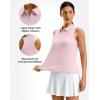 G Gradual Women’s Golf Shirt Racerback Tank Zip Up Athletic Sleeveless Top Tennis Pickleball Cooling Polo Shirts Lightweight(Peach)