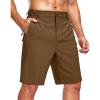 G Gradual Men’s Shorts 9″ Lightewight Casual Shorts for Men Quick Dry Stretch Hiking Golf Shorts with 3 Zipper Pockets Summer(Dark Brown,M)