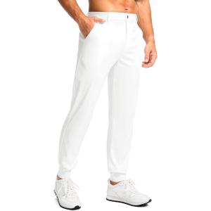 G Gradual Men’s Golf Joggers Pants 4 Pockets with Belt Loops 28″ Stretch Slim Fit Dress Joggers for Men Casual Travel(White)