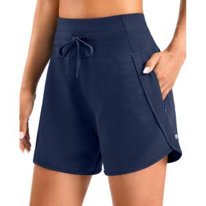 G Gradual Women’s 5″/7″ Athletic Long Running Shorts with Zipper Pockets Quick Dry Workout Gym Hiking Shorts for Women(Navy)