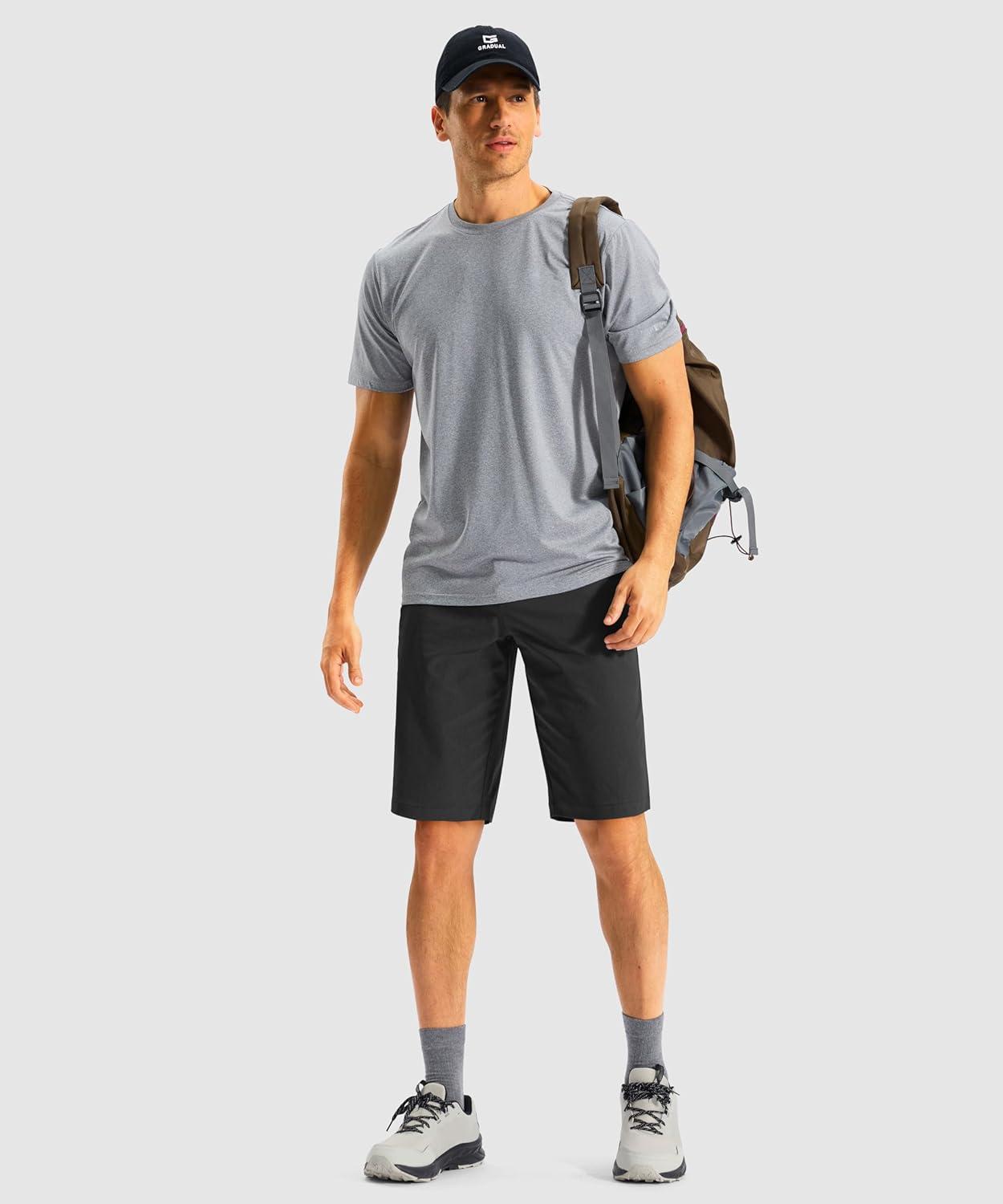 imageG Gradual Mens Casual Shorts 11 Long Lightweight Golf Shorts for Men Hiking Work Outdoor StretchBlack