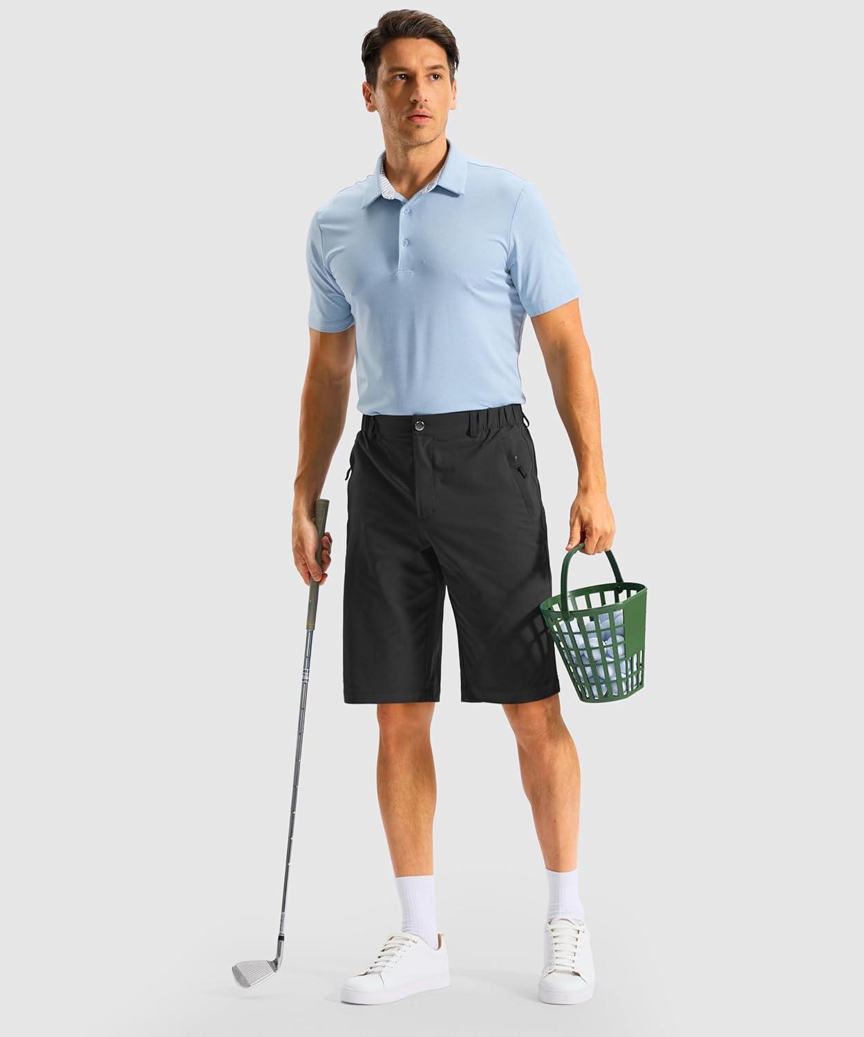 imageG Gradual Mens Casual Shorts 11 Long Lightweight Golf Shorts for Men Hiking Work Outdoor StretchBlack