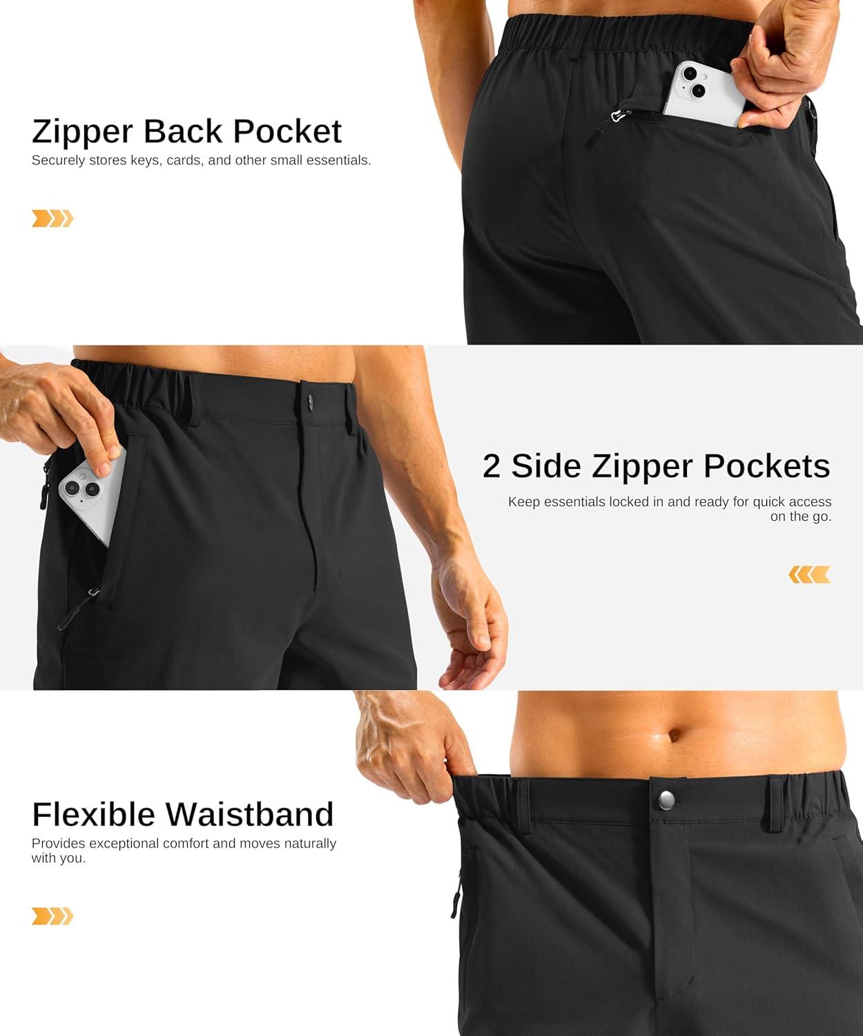 imageG Gradual Mens Casual Shorts 11 Long Lightweight Golf Shorts for Men Hiking Work Outdoor StretchBlack