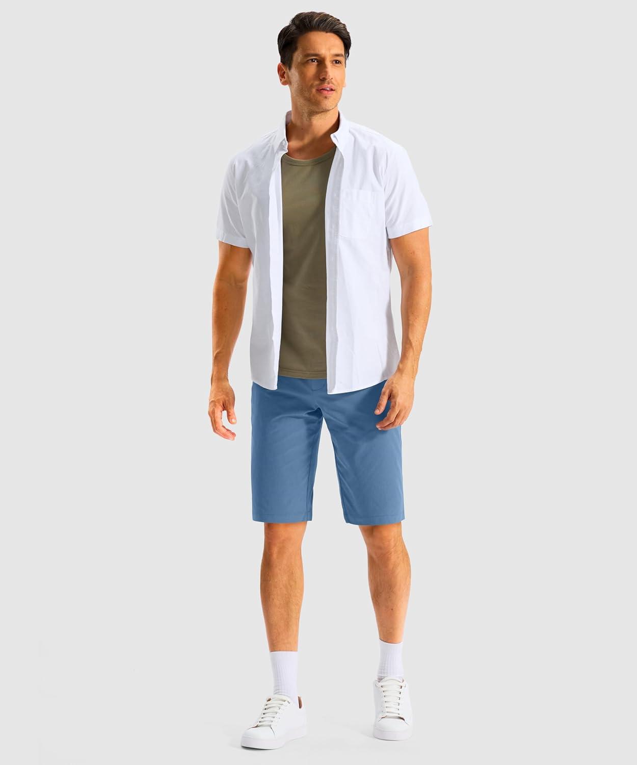 imageG Gradual Mens Casual Shorts 11 Long Lightweight Golf Shorts for Men Hiking Work Outdoor StretchBlue