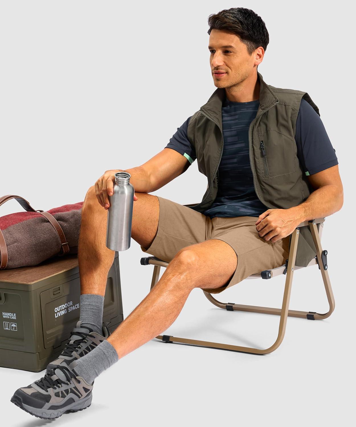 imageG Gradual Mens Casual Shorts 11 Long Lightweight Golf Shorts for Men Hiking Work Outdoor StretchDark Khaki