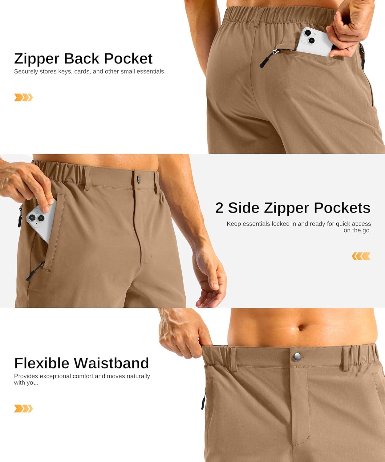 imageG Gradual Mens Casual Shorts 11 Long Lightweight Golf Shorts for Men Hiking Work Outdoor StretchDark Khaki