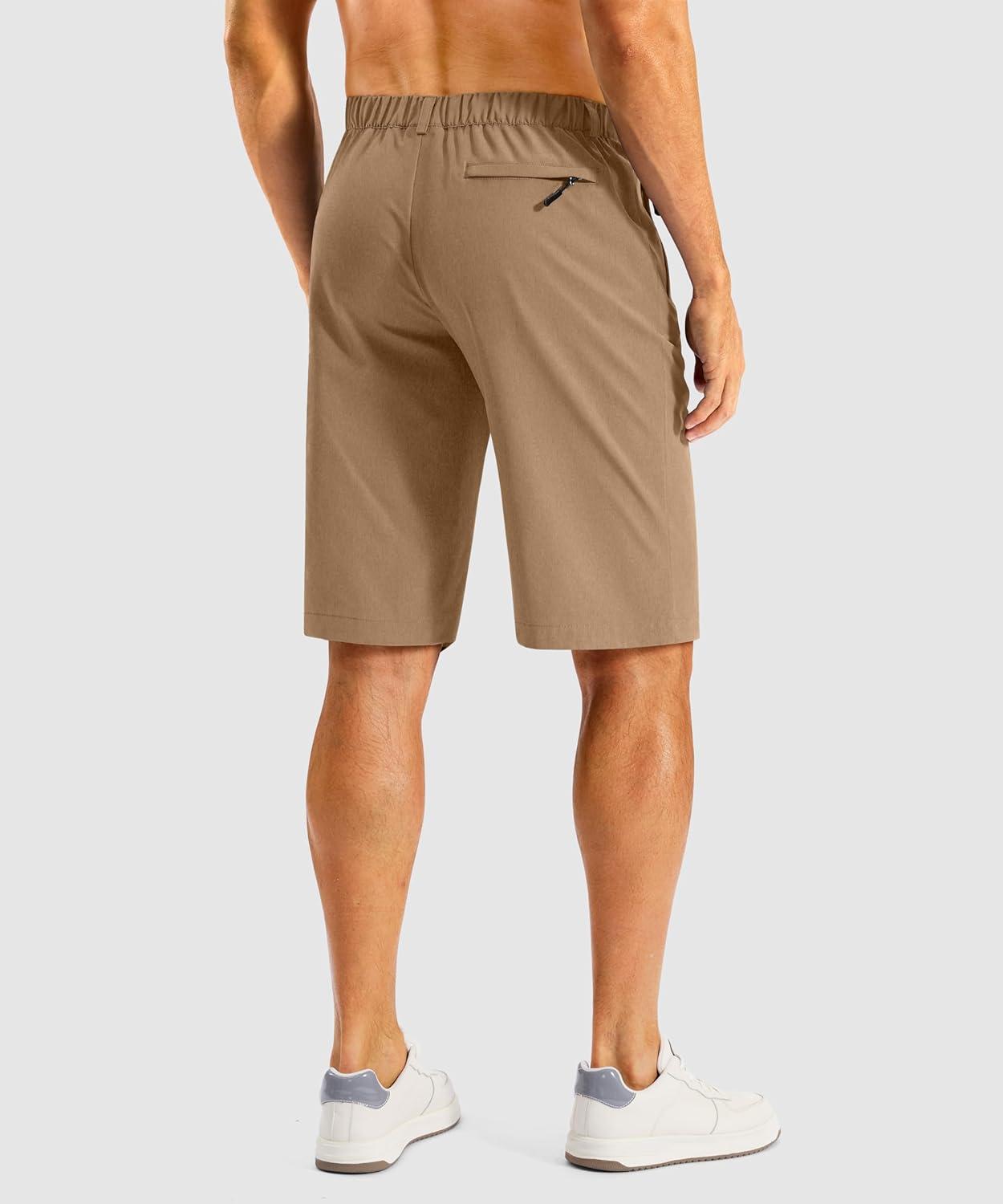 imageG Gradual Mens Casual Shorts 11 Long Lightweight Golf Shorts for Men Hiking Work Outdoor StretchDark Khaki
