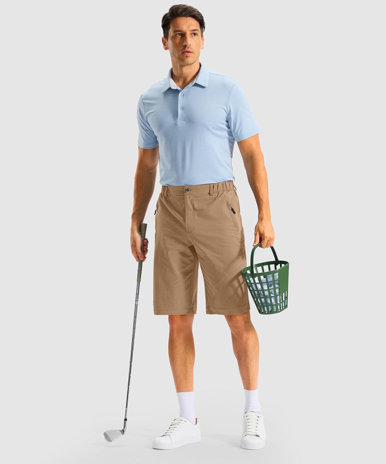 imageG Gradual Mens Casual Shorts 11 Long Lightweight Golf Shorts for Men Hiking Work Outdoor StretchDark Khaki