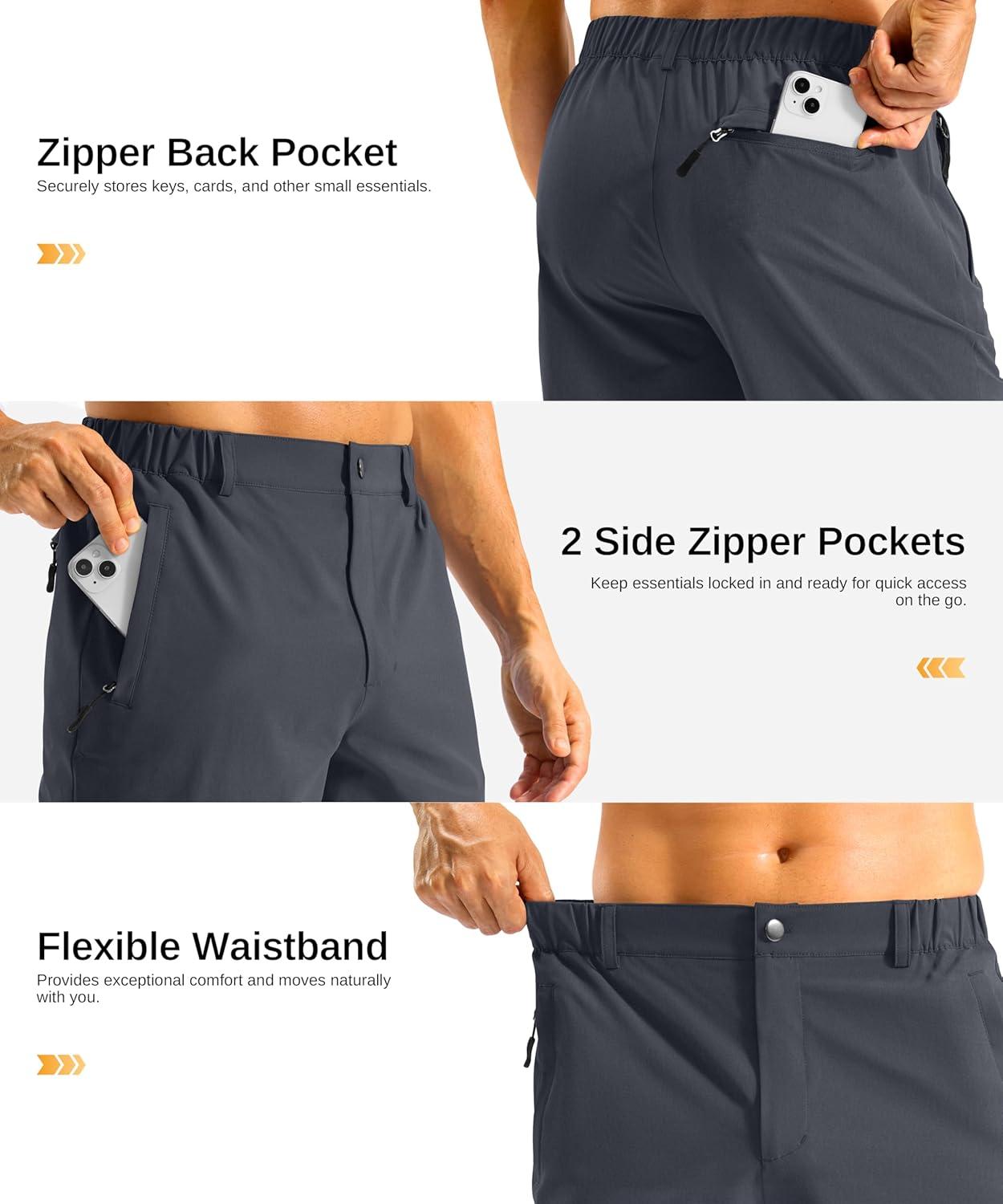 imageG Gradual Mens Casual Shorts 11 Long Lightweight Golf Shorts for Men Hiking Work Outdoor StretchGrey