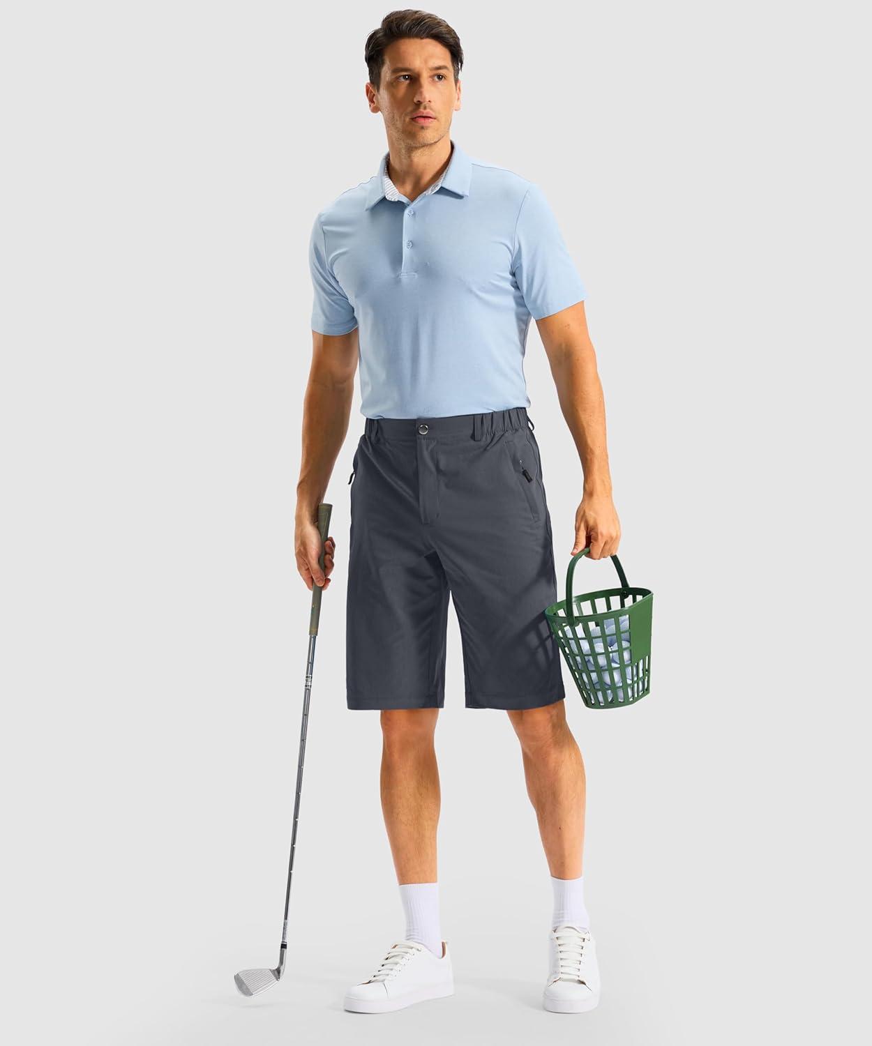 imageG Gradual Mens Casual Shorts 11 Long Lightweight Golf Shorts for Men Hiking Work Outdoor StretchGrey