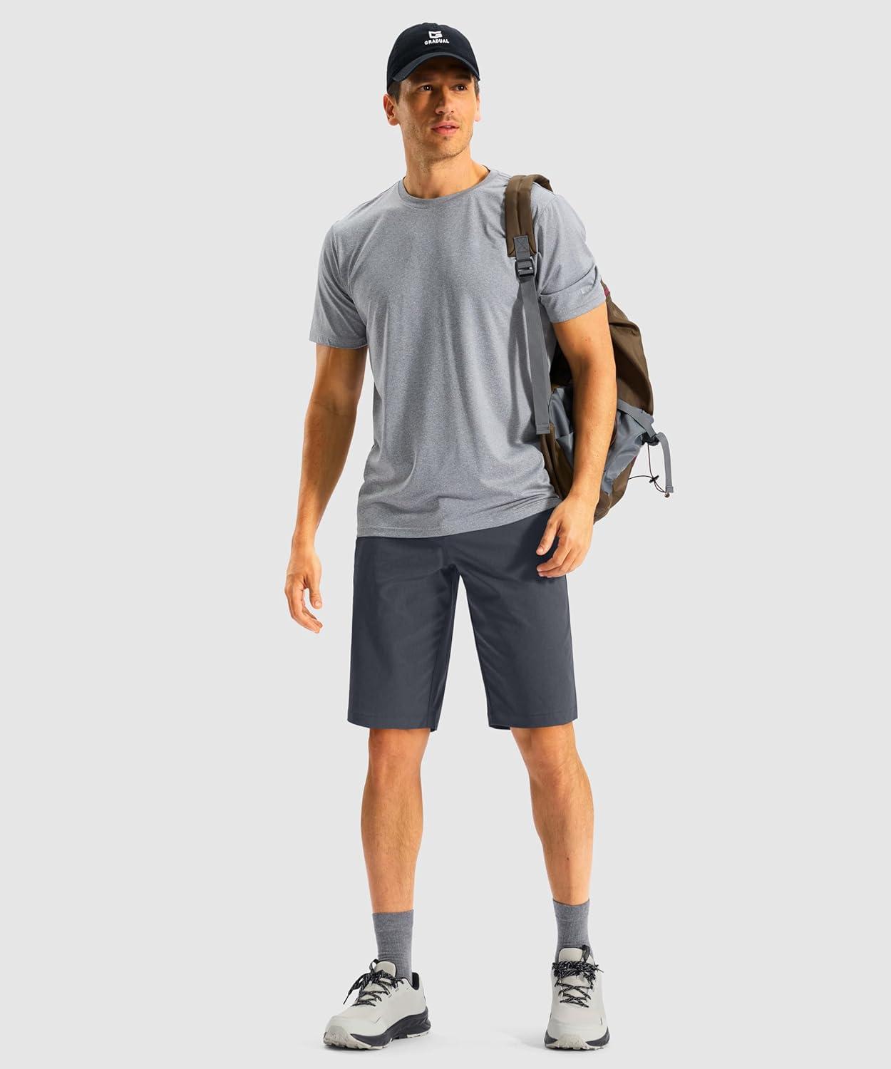 imageG Gradual Mens Casual Shorts 11 Long Lightweight Golf Shorts for Men Hiking Work Outdoor StretchGrey