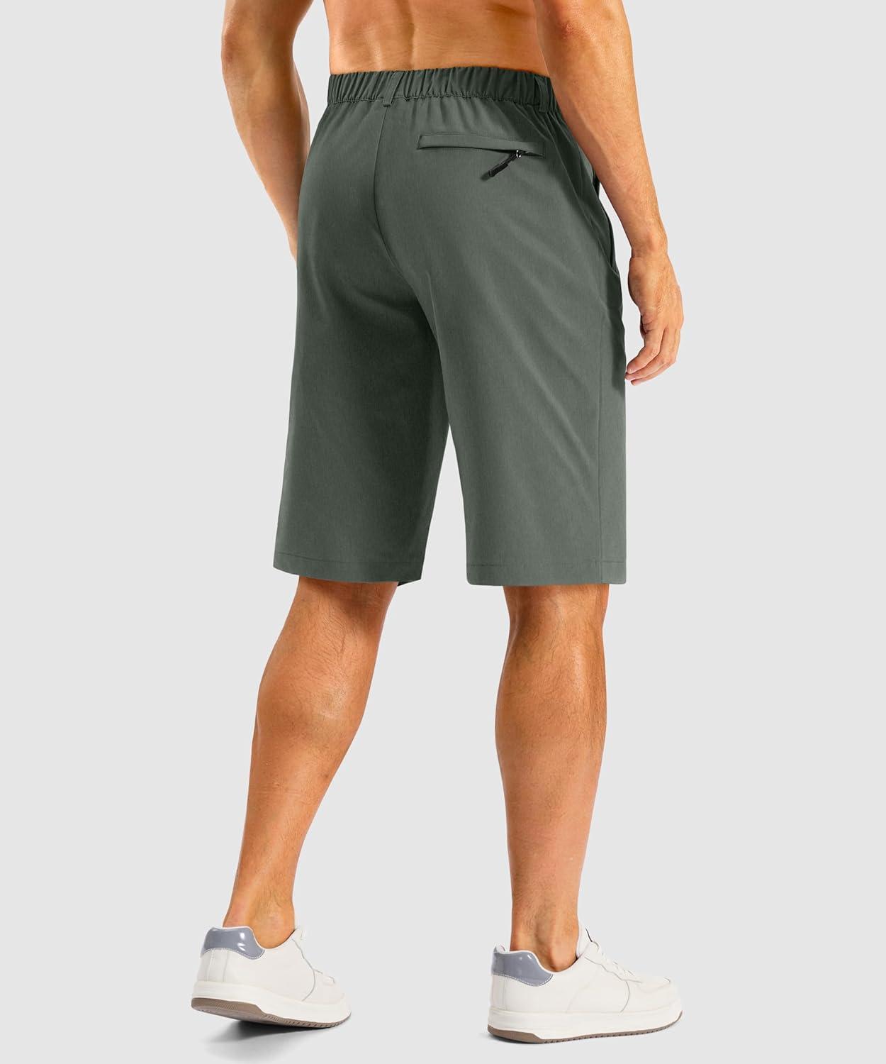 imageG Gradual Mens Casual Shorts 11 Long Lightweight Golf Shorts for Men Hiking Work Outdoor StretchGrey Green