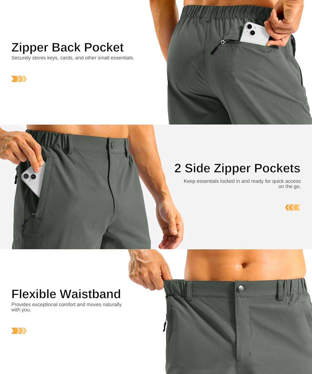 imageG Gradual Mens Casual Shorts 11 Long Lightweight Golf Shorts for Men Hiking Work Outdoor StretchGrey Green