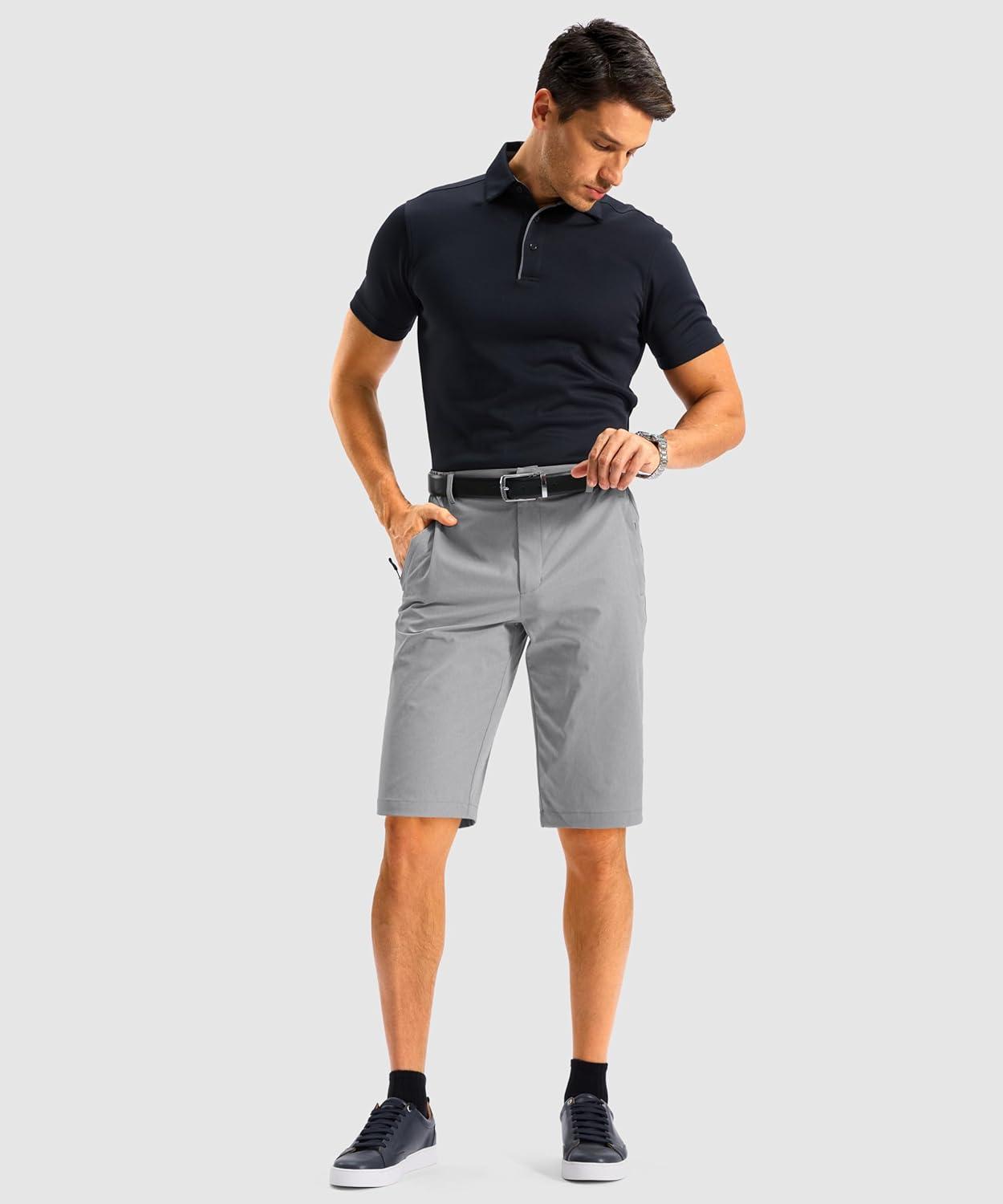 imageG Gradual Mens Casual Shorts 11 Long Lightweight Golf Shorts for Men Hiking Work Outdoor StretchLight Grey