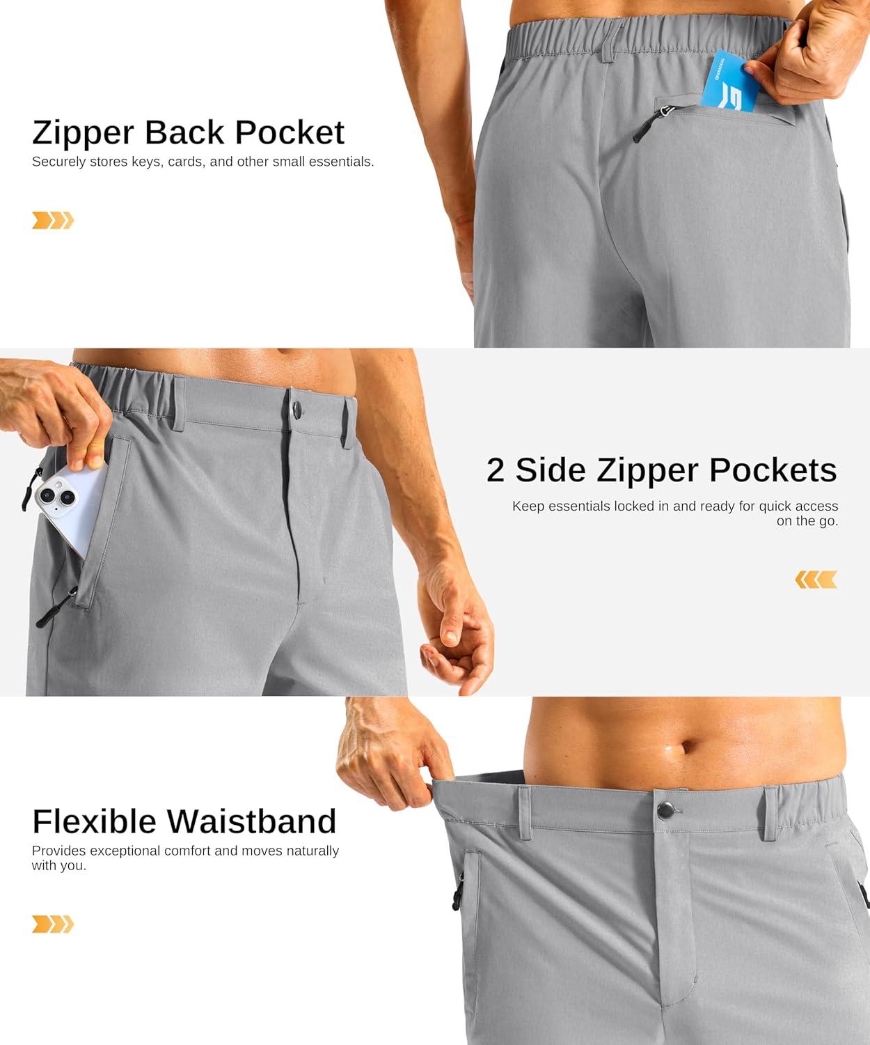 imageG Gradual Mens Casual Shorts 11 Long Lightweight Golf Shorts for Men Hiking Work Outdoor StretchLight Grey