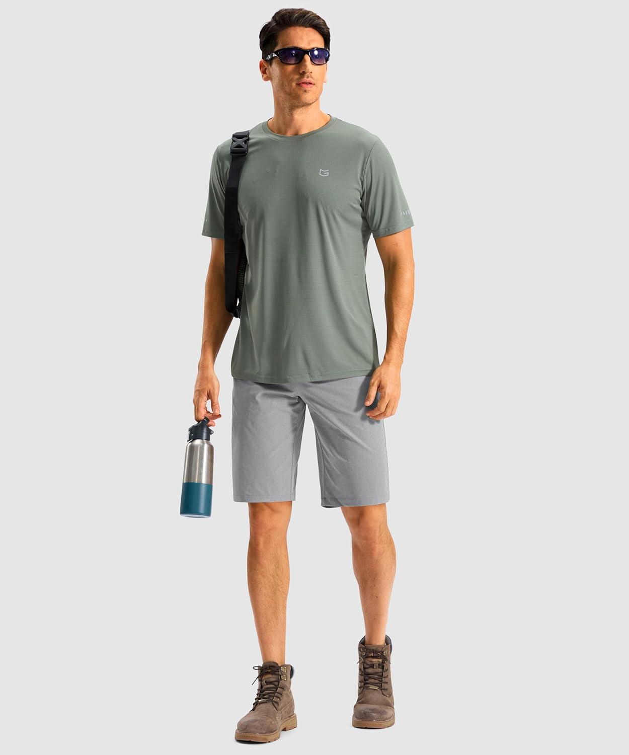 imageG Gradual Mens Casual Shorts 11 Long Lightweight Golf Shorts for Men Hiking Work Outdoor StretchLight Grey