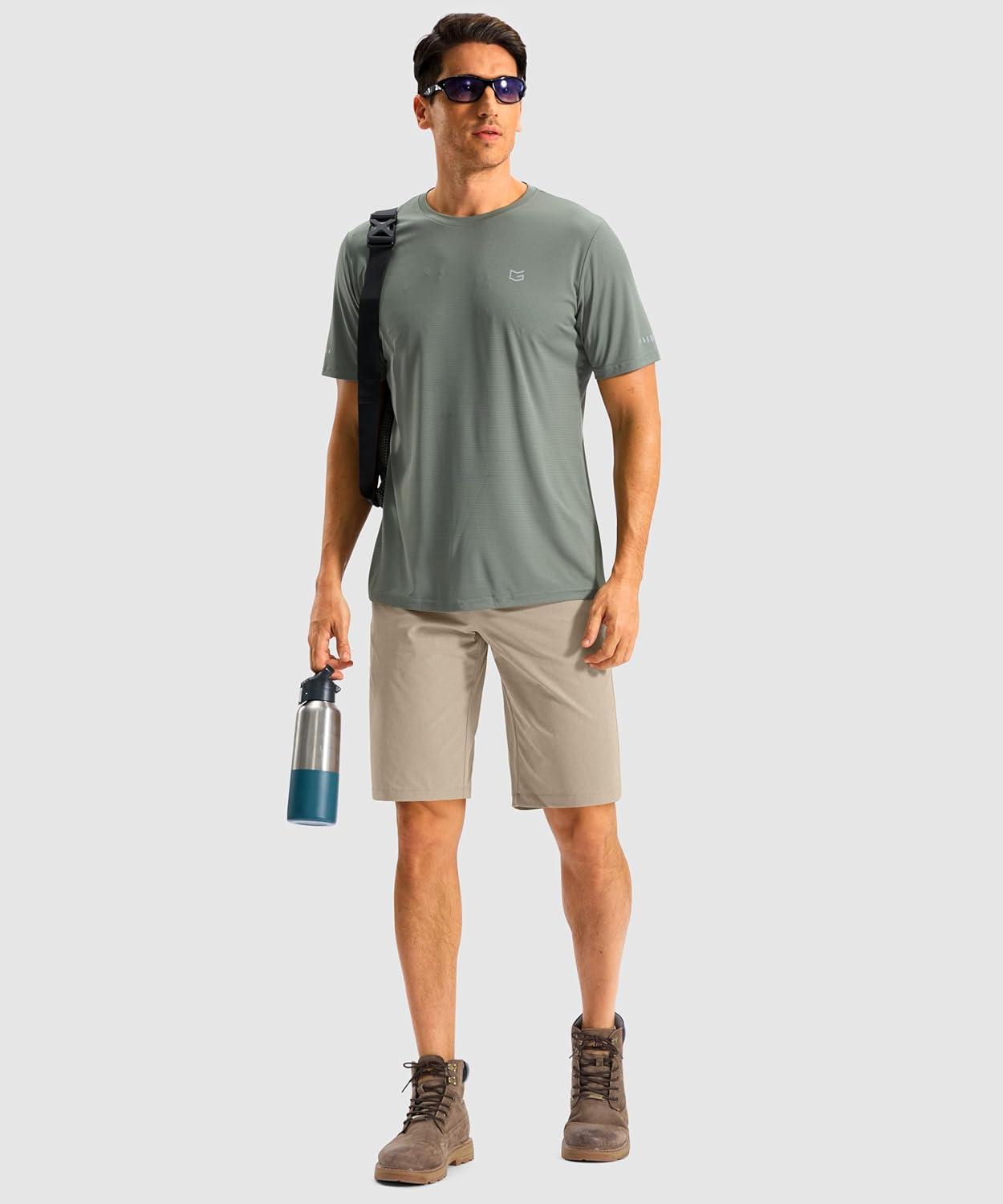 imageG Gradual Mens Casual Shorts 11 Long Lightweight Golf Shorts for Men Hiking Work Outdoor StretchLight Khaki