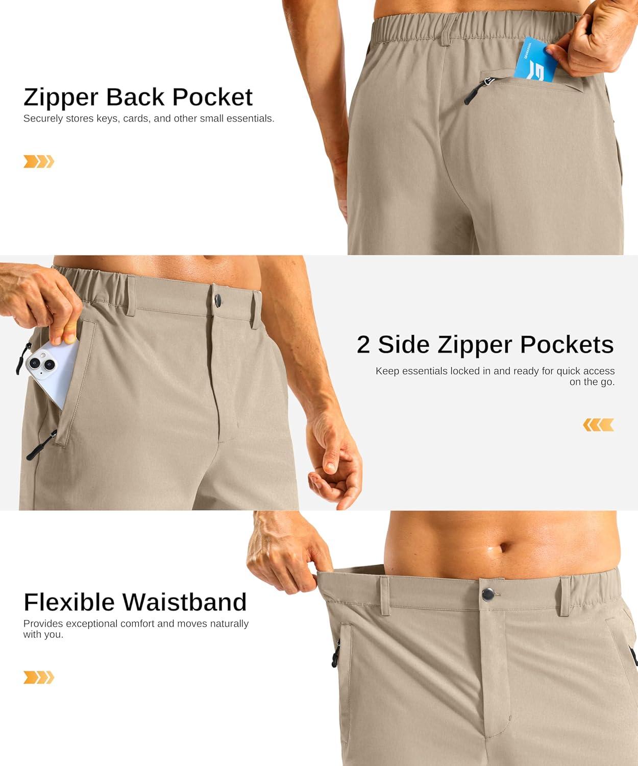 imageG Gradual Mens Casual Shorts 11 Long Lightweight Golf Shorts for Men Hiking Work Outdoor StretchLight Khaki