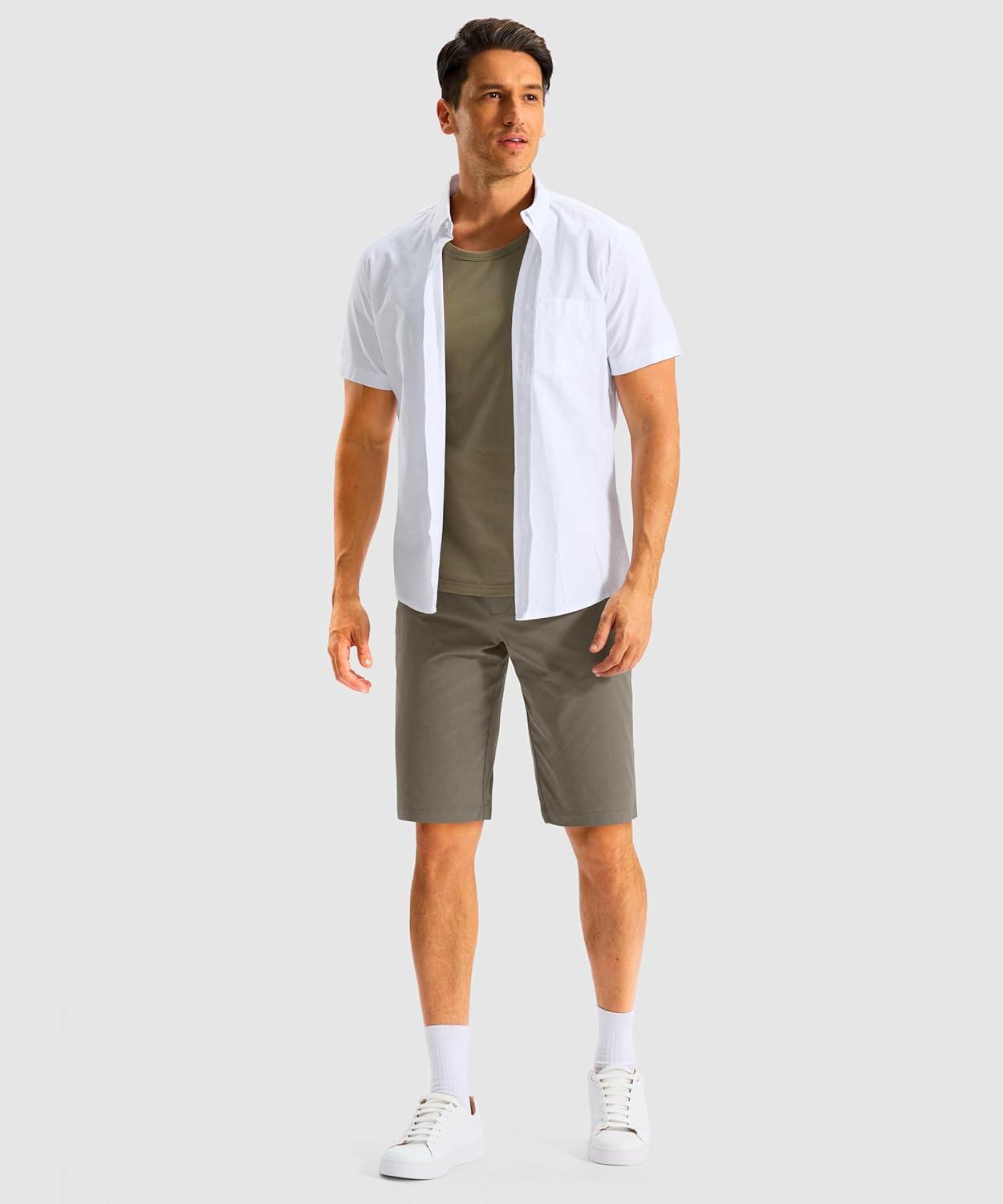 imageG Gradual Mens Casual Shorts 11 Long Lightweight Golf Shorts for Men Hiking Work Outdoor StretchStone Grey