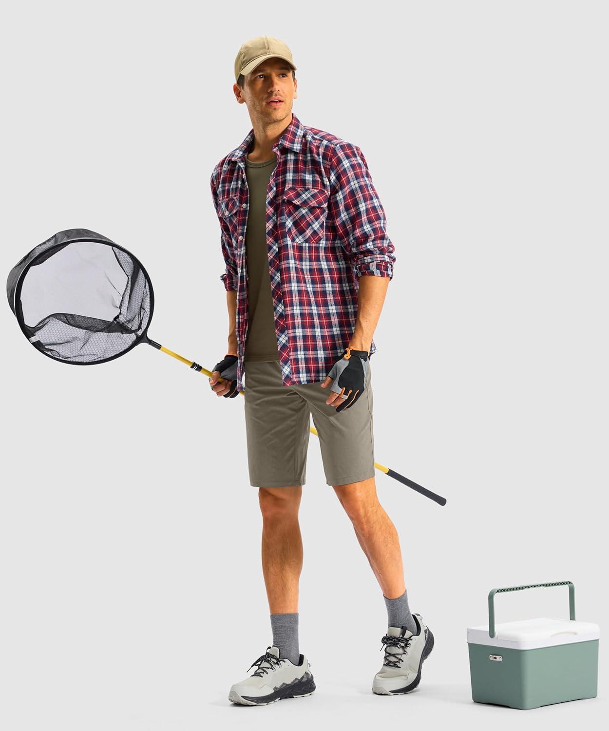 imageG Gradual Mens Casual Shorts 11 Long Lightweight Golf Shorts for Men Hiking Work Outdoor StretchStone Grey