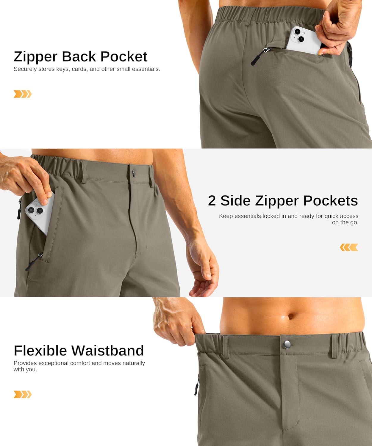 imageG Gradual Mens Casual Shorts 11 Long Lightweight Golf Shorts for Men Hiking Work Outdoor StretchStone Grey