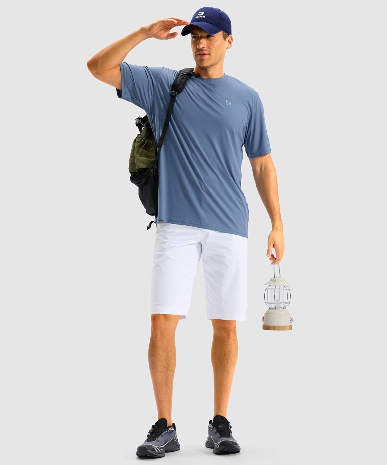 imageG Gradual Mens Casual Shorts 11 Long Lightweight Golf Shorts for Men Hiking Work Outdoor StretchWhite