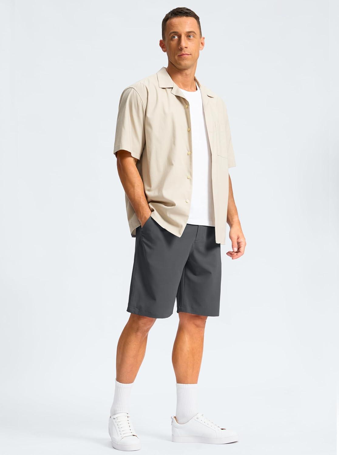 imageG Gradual Mens Casual Shorts 7 Lightweight Golf Shorts for Men Stretch with 3 Pockets Quick Dry Breathable Work ShortsDark Grey