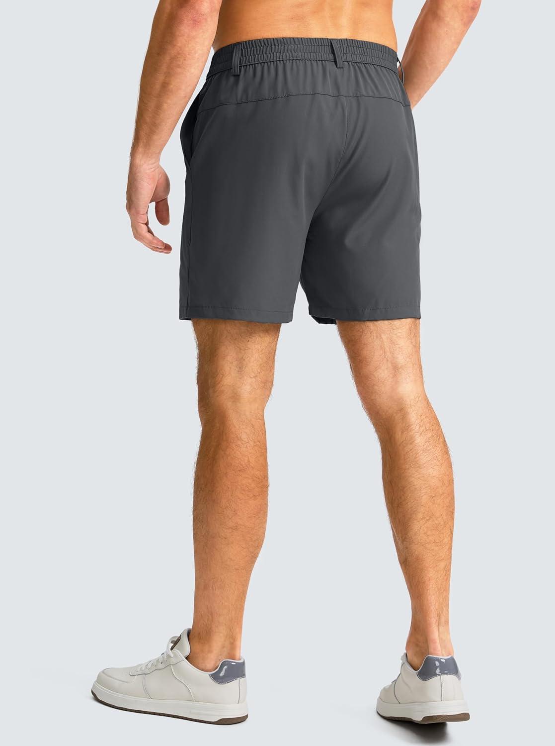 imageG Gradual Mens Casual Shorts 7 Lightweight Golf Shorts for Men Stretch with 3 Pockets Quick Dry Breathable Work ShortsDark Grey