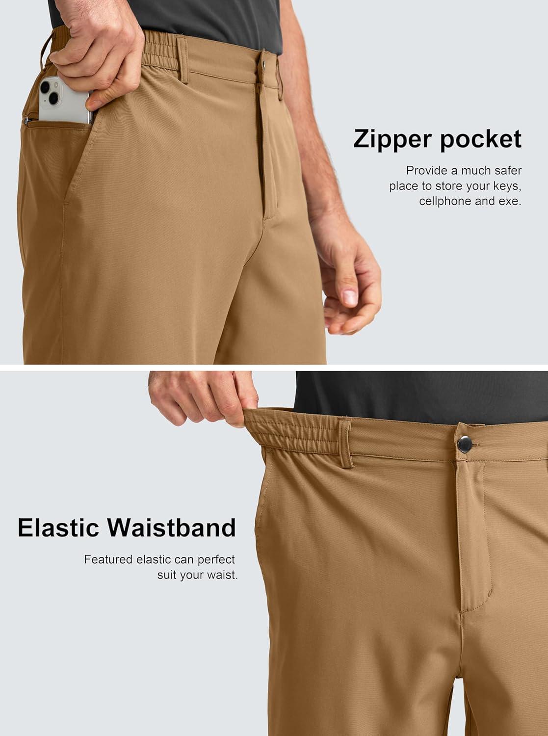 imageG Gradual Mens Casual Shorts 7 Lightweight Golf Shorts for Men Stretch with 3 Pockets Quick Dry Breathable Work ShortsDark Khaki