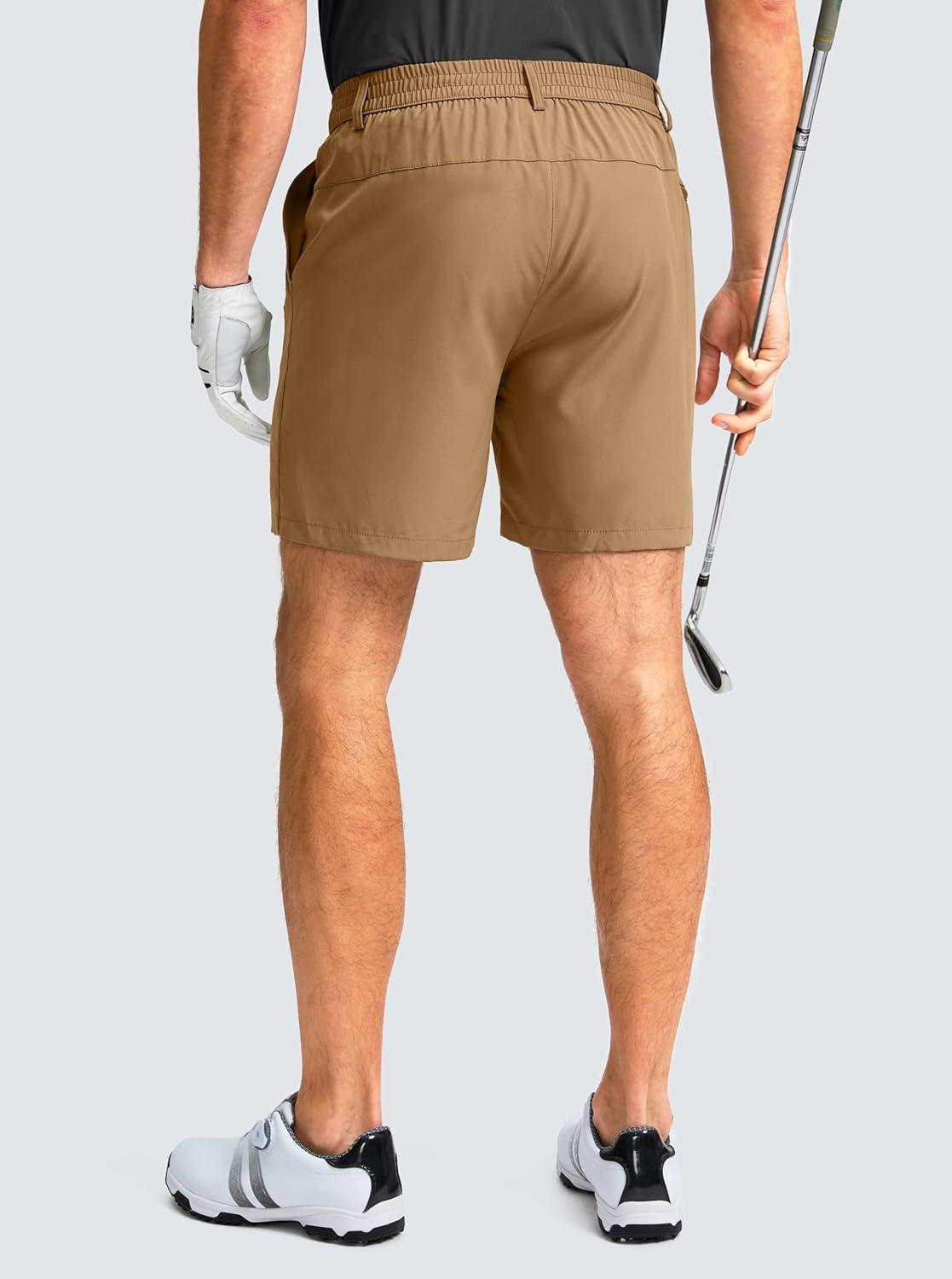 imageG Gradual Mens Casual Shorts 7 Lightweight Golf Shorts for Men Stretch with 3 Pockets Quick Dry Breathable Work ShortsDark Khaki