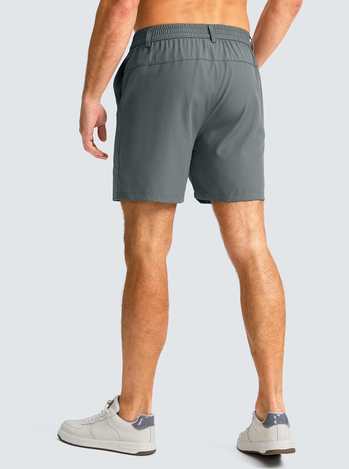 imageG Gradual Mens Casual Shorts 7 Lightweight Golf Shorts for Men Stretch with 3 Pockets Quick Dry Breathable Work ShortsDeep Grey