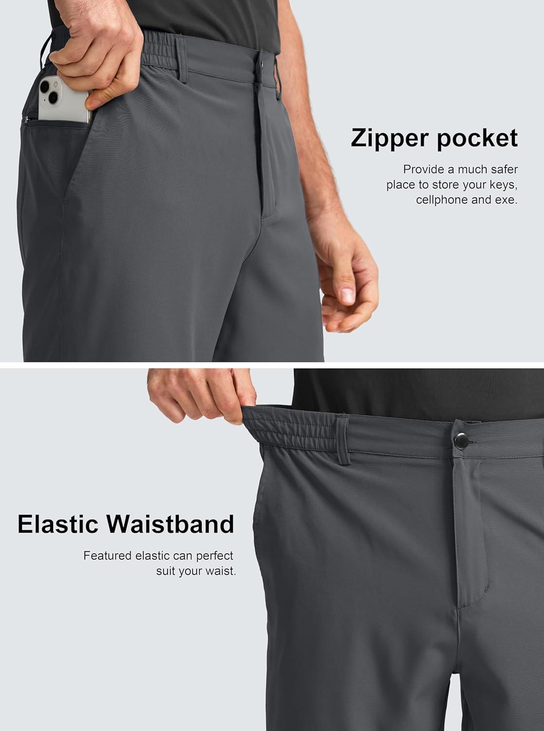imageG Gradual Mens Casual Shorts 7 Lightweight Golf Shorts for Men Stretch with 3 Pockets Quick Dry Breathable Work ShortsDeep Grey