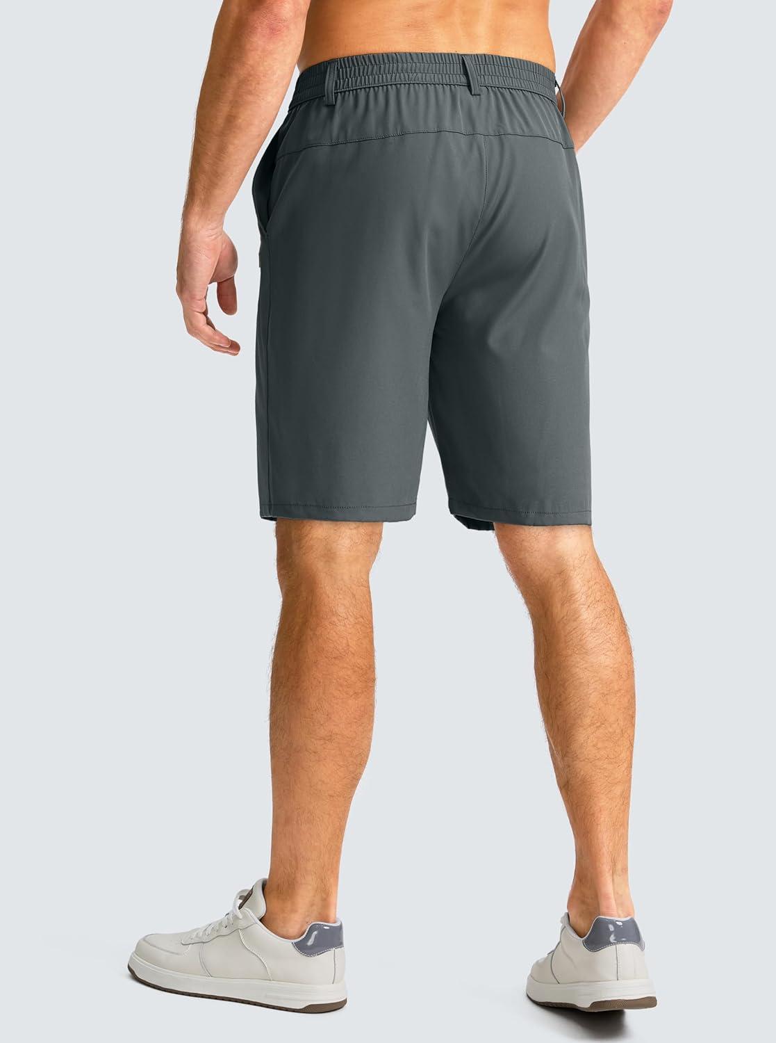 imageG Gradual Mens Casual Shorts 7 Lightweight Golf Shorts for Men Stretch with 3 Pockets Quick Dry Breathable Work ShortsDeep Grey