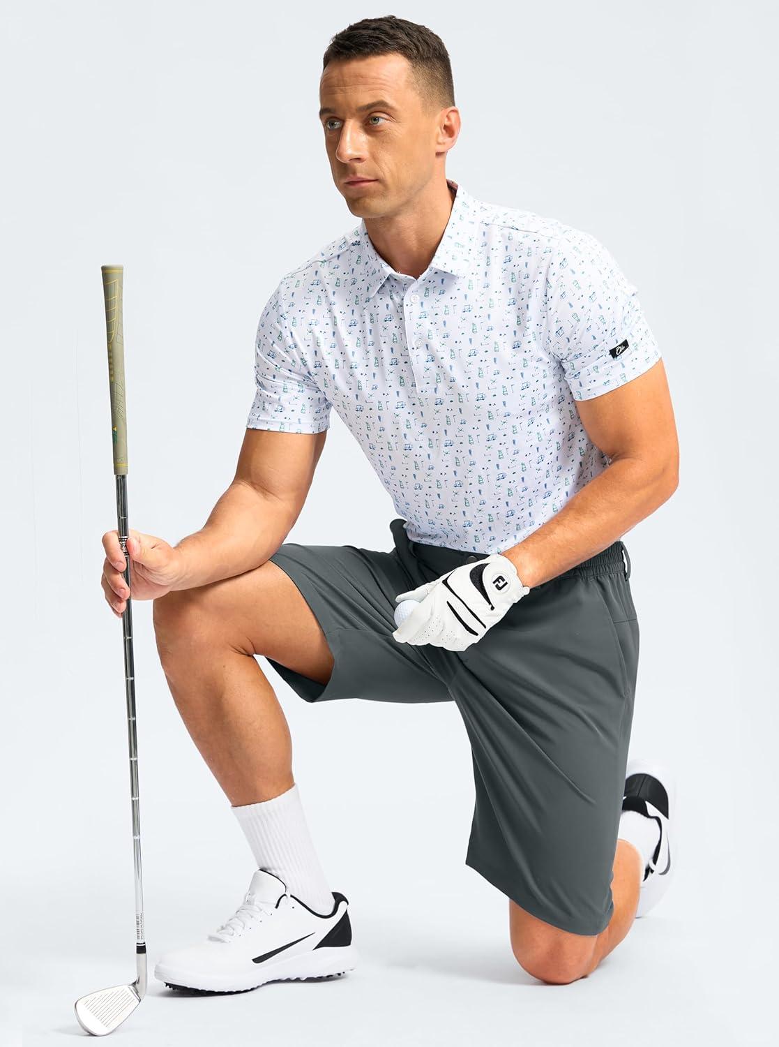 imageG Gradual Mens Casual Shorts 7 Lightweight Golf Shorts for Men Stretch with 3 Pockets Quick Dry Breathable Work ShortsDeep Grey