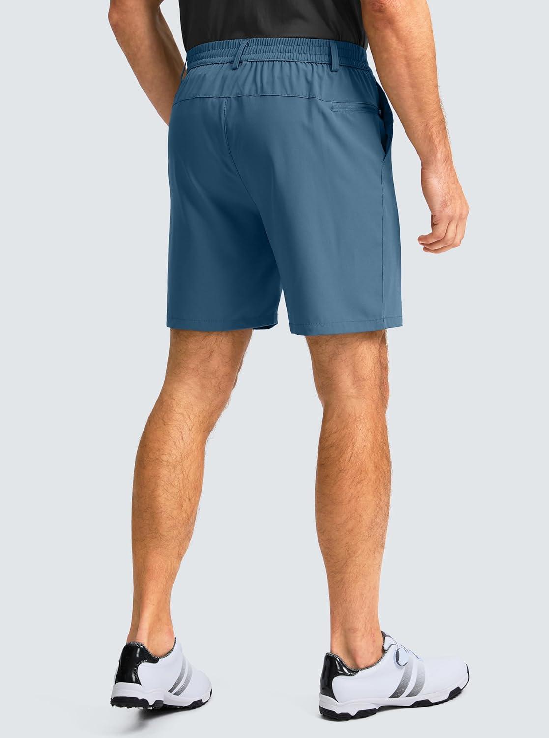 imageG Gradual Mens Casual Shorts 7 Lightweight Golf Shorts for Men Stretch with 3 Pockets Quick Dry Breathable Work ShortsDusty Blue