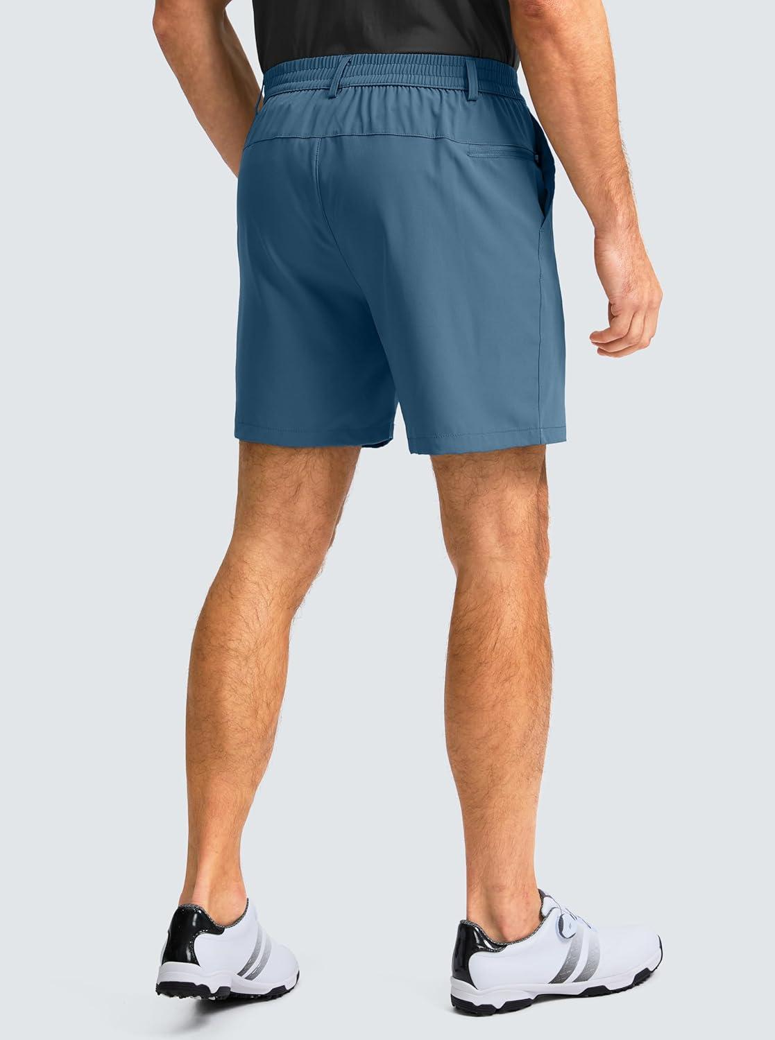 imageG Gradual Mens Casual Shorts 7 Lightweight Golf Shorts for Men Stretch with 3 Pockets Quick Dry Breathable Work ShortsDusty Blue