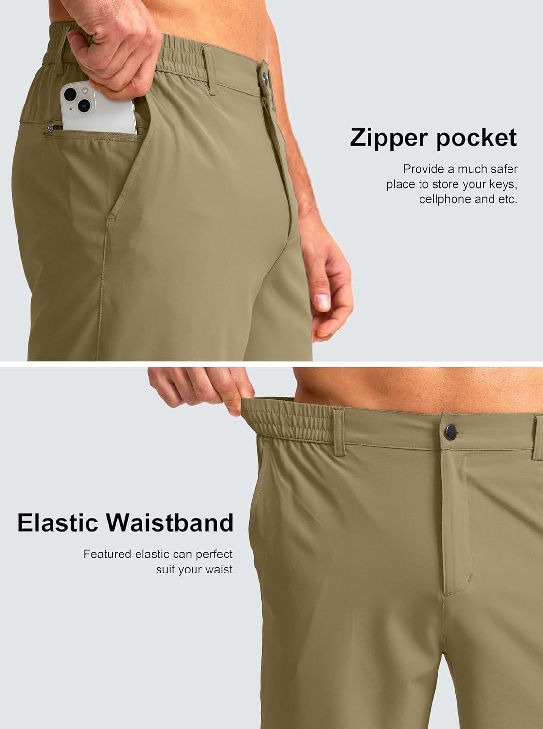 imageG Gradual Mens Casual Shorts 7 Lightweight Golf Shorts for Men Stretch with 3 Pockets Quick Dry Breathable Work ShortsDusty Khaki