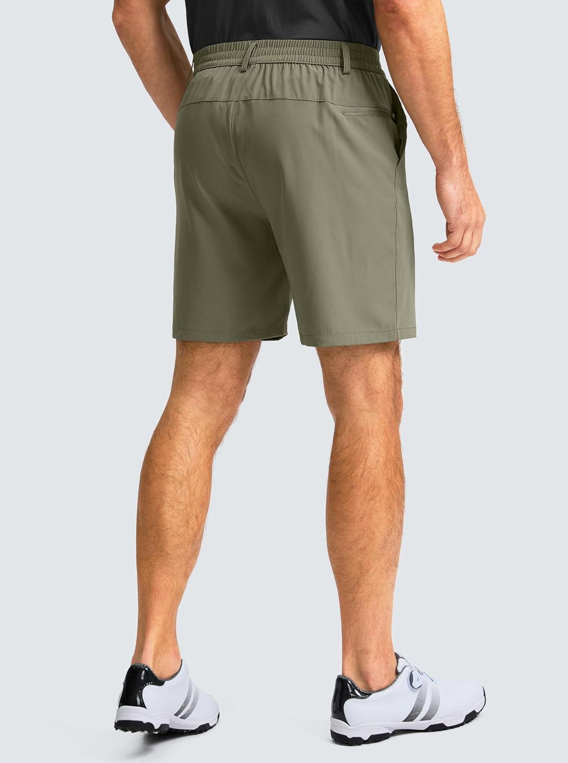 imageG Gradual Mens Casual Shorts 7 Lightweight Golf Shorts for Men Stretch with 3 Pockets Quick Dry Breathable Work ShortsGrey Sage