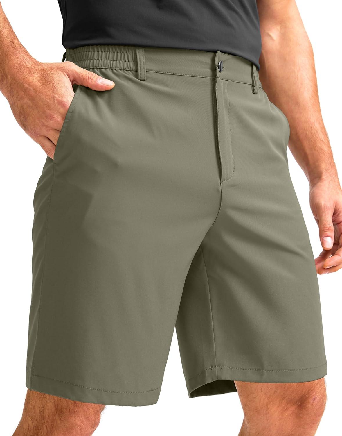 imageG Gradual Mens Casual Shorts 7 Lightweight Golf Shorts for Men Stretch with 3 Pockets Quick Dry Breathable Work ShortsGrey Sage