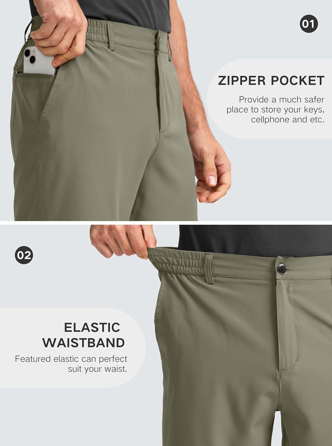 imageG Gradual Mens Casual Shorts 7 Lightweight Golf Shorts for Men Stretch with 3 Pockets Quick Dry Breathable Work ShortsGrey Sage