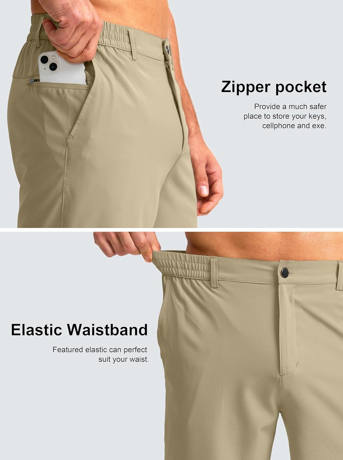 imageG Gradual Mens Casual Shorts 7 Lightweight Golf Shorts for Men Stretch with 3 Pockets Quick Dry Breathable Work ShortsKhaki